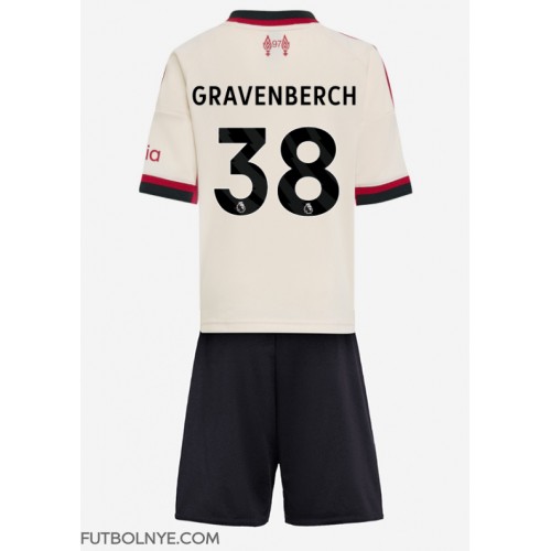 Camiseta Liverpool Ryan Gravenberch #38 Visitante Equipación para niños 2025-26 manga corta (+ pantalones cortos)